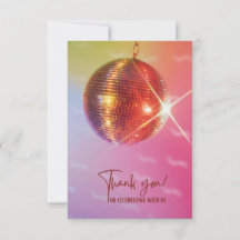 Disco cards Colourful Thank you Ball