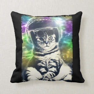 Disco Cat Lover Colourful Party Kitten Cushion