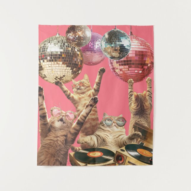 Disco Cats Tapestry (Front)