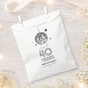 Disco Cheers 40 Years Wedding Anniversary Party Favour Bag