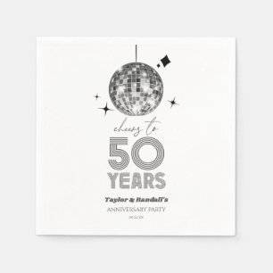 Disco Cheers 50 Years Wedding Anniversary Party Napkin