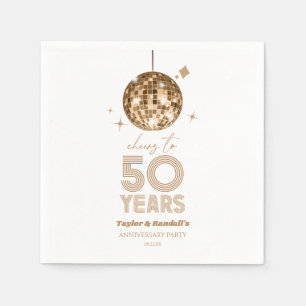 Disco Cheers 50 Years Wedding Anniversary Party Napkin