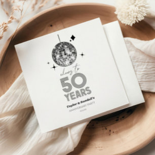 Disco Cheers 50 Years Wedding Anniversary Party Napkin