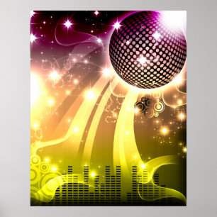 disco cityscape poster