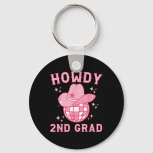 Disco Cowboy Howdy 2nd Grade Teacher Western Back Key Ring