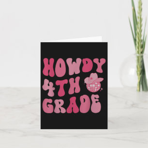 Disco Cowboy Howdy 4th Grade Teacher Western Back Card