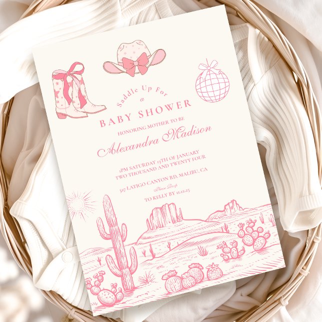 Disco Cowgirl Baby Shower Invitation (Creator Uploaded)