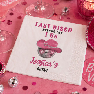 Disco Cowgirl Bachelorette Cocktail Napkin