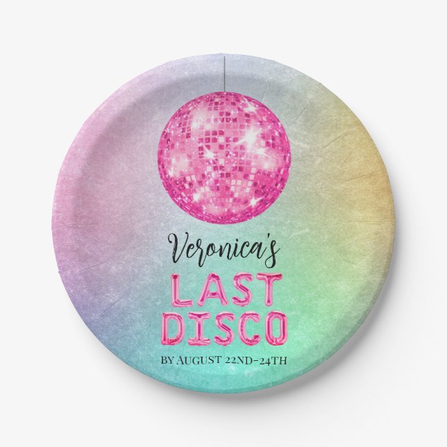 Disco Cowgirl Bachelorette Paper Plate (Front)