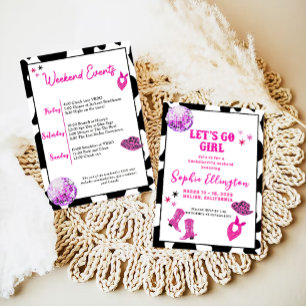 Disco Cowgirl Bachelorette Party  Invitation