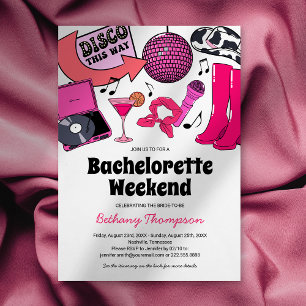 Disco Cowgirl Bachelorette Weekend Invitations