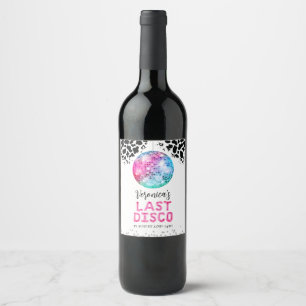 Disco Cowgirl Bachelorette Wine Label
