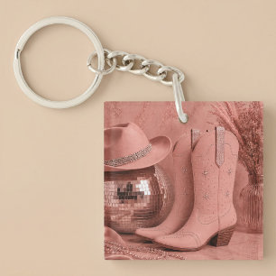 Disco Cowgirl Rhinestone Western Boots Key Ring