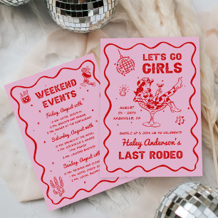 Disco Cowgirl Rodeo Bachelorette Weekend Invitation