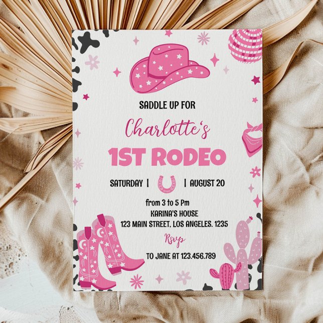 Disco Cowgirl Rodeo Western Birthday Invitation (Creator Uploaded)