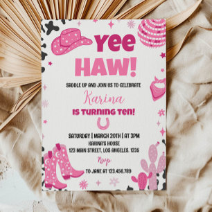 Disco Cowgirl Rodeo Western Birthday Invitation