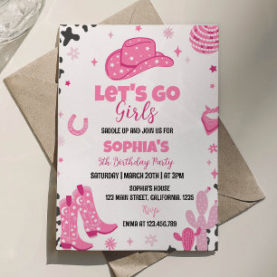 Disco Cowgirl Rodeo Western Birthday Invitation
