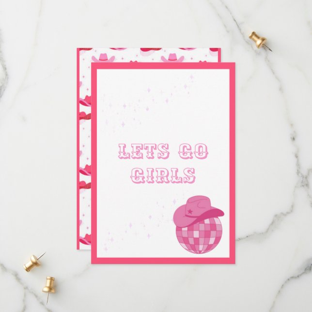 Disco Cowgirl Save The Date (Front/Back In Situ)