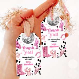Disco Cowgirl Space Rodeo Party Birthday Shower Gift Tags