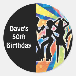 Disco Dance Birthday Party Favour Labels