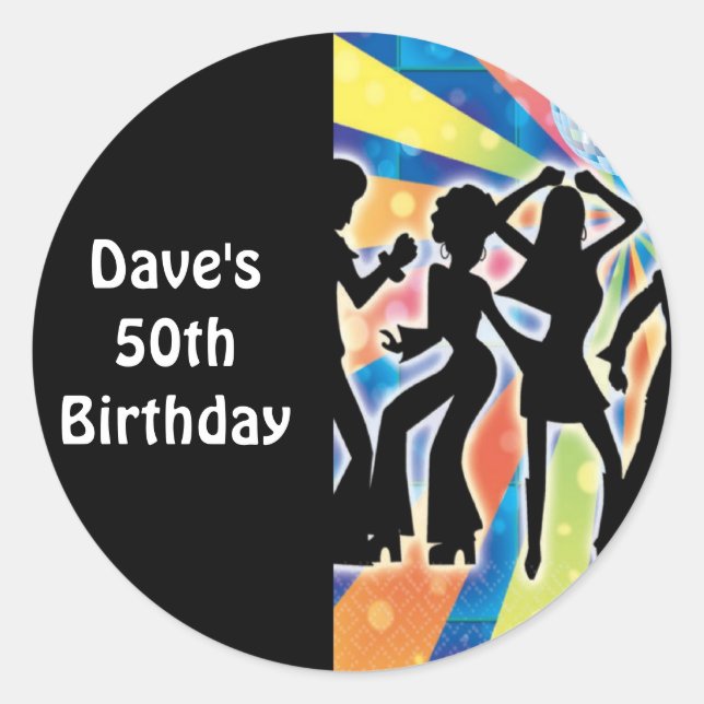 Disco Dance Birthday Party Favour Labels (Front)