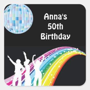 Disco Dance Birthday Party Favour Labels