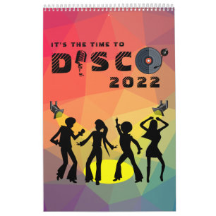 Disco dance floor retro multicolor celebration calendar