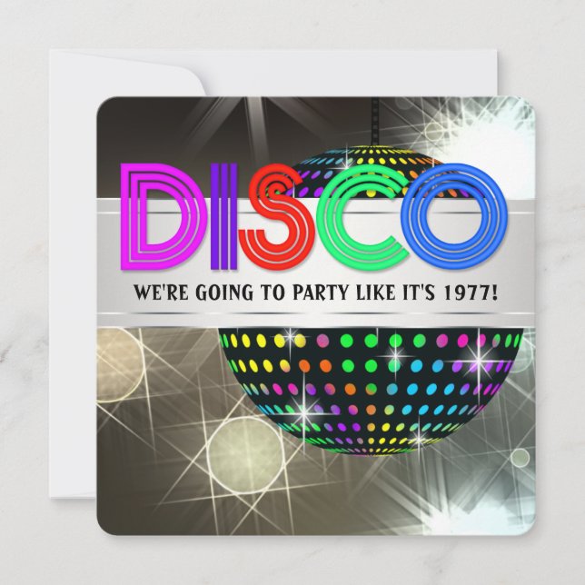 Disco Dance Party Invitation (Front)