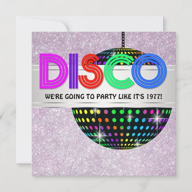 Disco Dance Party Invitation (Front)