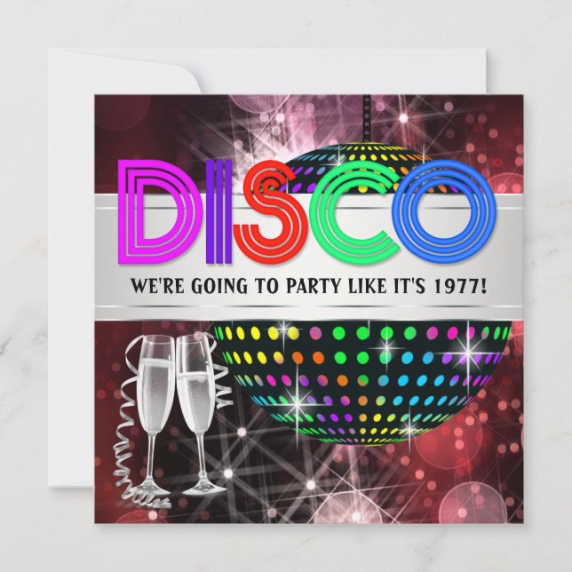 Disco Dance Party Invitations (Front)