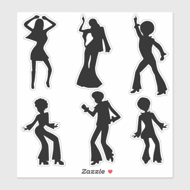 Disco Dancers Silhouettes Sticker (Sheet)