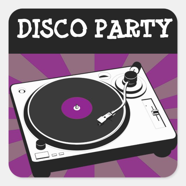 Disco Dancing 70s Themed  Birthday Party Stickers (Front)