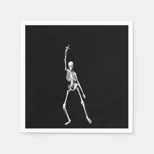Disco Dancing Halloween Skeleton Napkin
