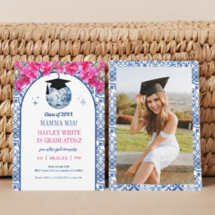 Disco Dancing Queen Graduation Party Invitation