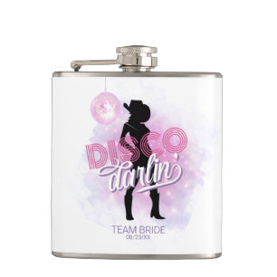 Disco Darlin' Bachelorette Team Bride ID928 Hip Flask