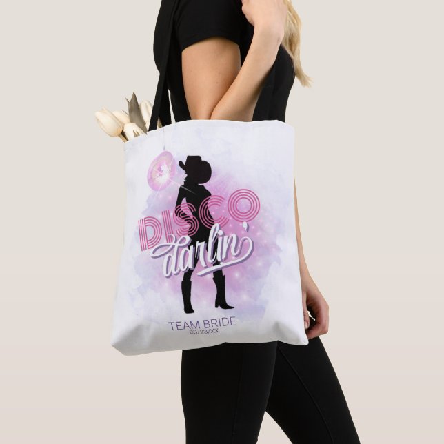 Disco Darlin' Bachelorette Team Bride ID928  Tote Bag (Close Up)
