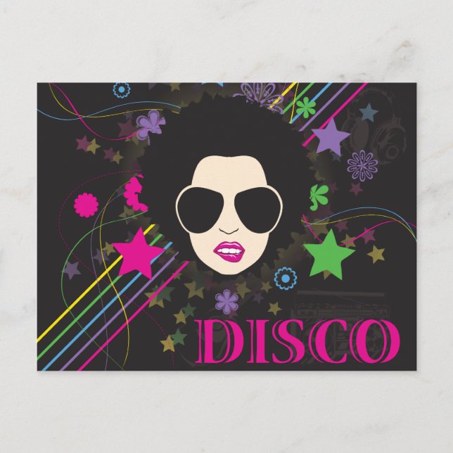 Disco ~ Disco Queen Funky 1980s 80s Music Postcard (Front)