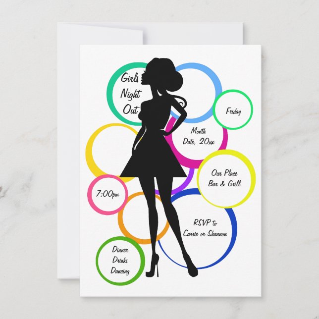 Disco Diva Girls Night Out Invitation (Front)