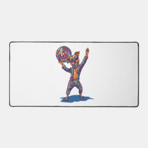Disco Dog Delight � Funny 70s Party Pup Desk Mat