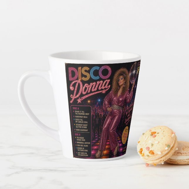 Disco Donna Album Latte Mug (In Situ)