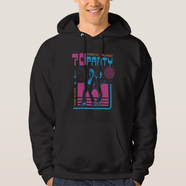 Disco Feeling for ever Dancing Seventies Party Hoodie (Front)