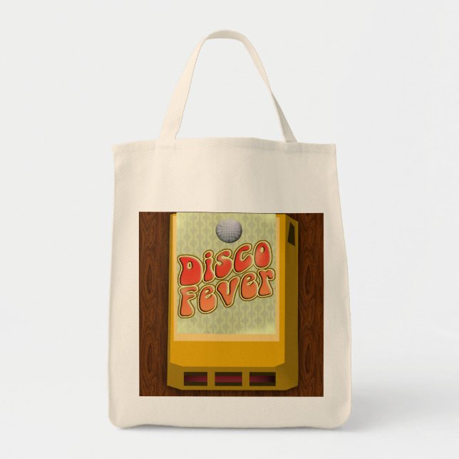 Disco Fever 8-track Retro Fun Slogan Tote Bag (Front)