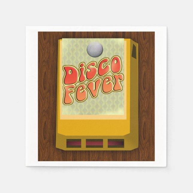 Disco Fever 8-Track Theme Party Groovy Design Napkin (Front)