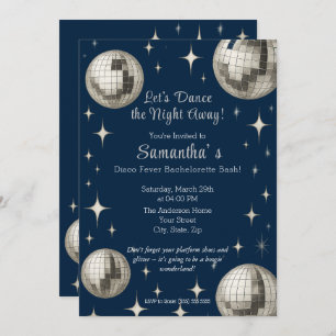 Disco Fever Bachelorette Party – Silver Disco Invitation