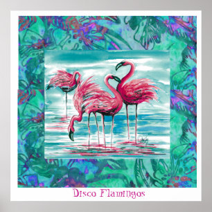 Disco Flamingos poster