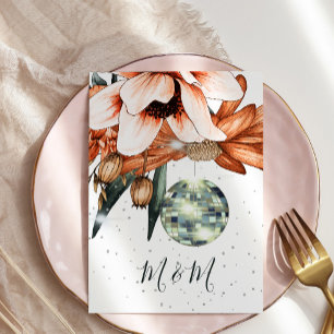  Disco Floral Burnt Orange Terracota Wedding Invitation