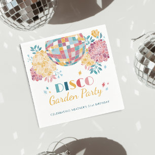Disco Garden Party 70's Theme Birthday Napkin