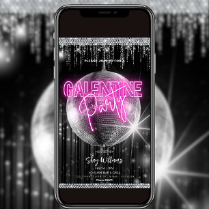 Disco Glam Galentine Party Invitation