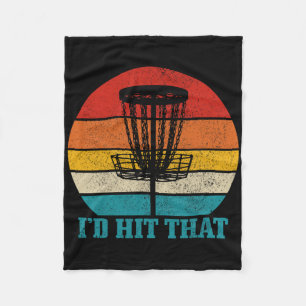 Disco Golf I'd Hit That Funny Vintage Disc Golfing Fleece Blanket