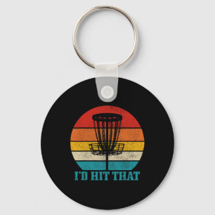 Disco Golf I'd Hit That Funny Vintage Disc Golfing Key Ring